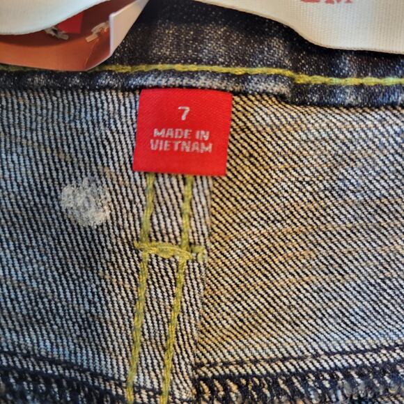 Mossimo Denim Jeans Juniors 7 Boot Cut Low Rise Flap Pocket Boho Cowgirl Western - Picture 6 of 11